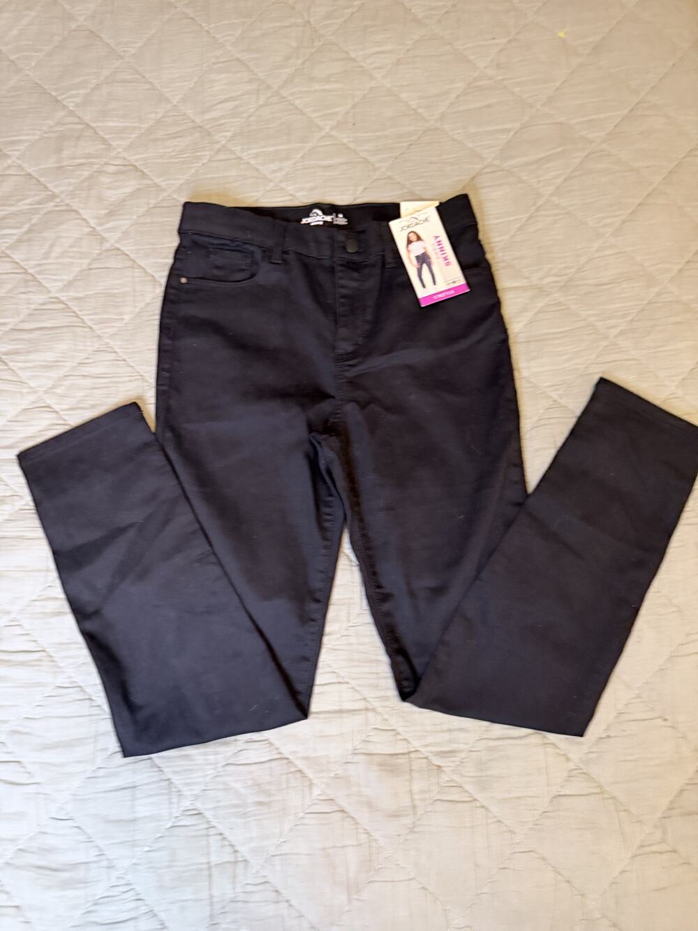 NWT Jordache High Rise Skinny Jeans Size 16 Black Stretch Denim